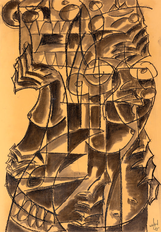 Amber contemplation over beige (Monochrome)