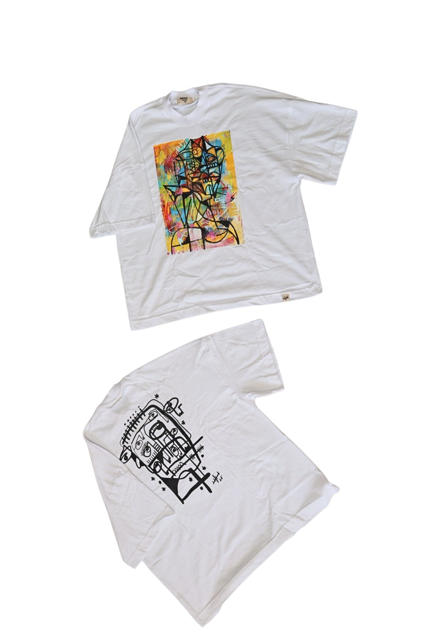 “Back view of ‘Energy in Motion’ t-shirt by Samurai Farai showing artwork detail”